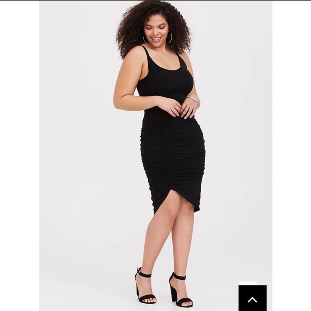 Torrid Black Ruched Spagetti strap dress NWOT